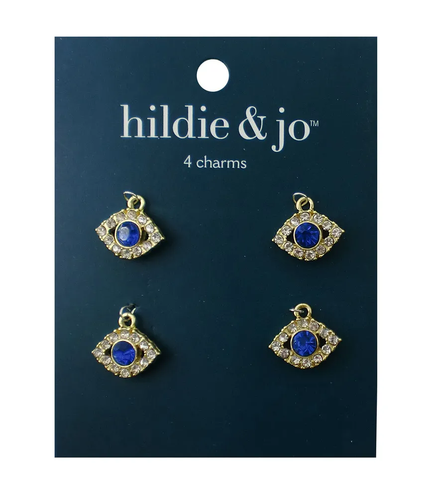 Joann Fabrics Hildie jo 4 pk Evil Eye Charms with Rhinestones