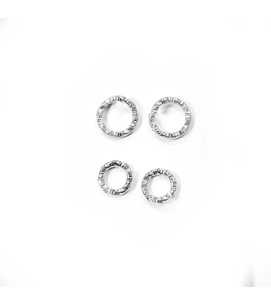 Joann Fabrics Hildie jo 4 pk Metal Textured Jump Rings Silver