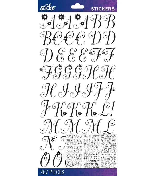 Sticko Black Varisty Alphabet Sticker Large, JOANN, Alphabet Stickers Large