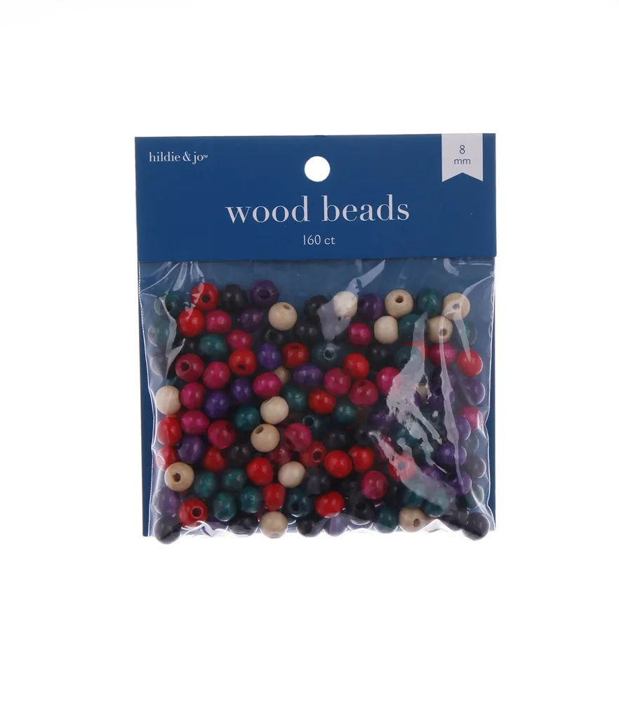 Joann Fabrics Hildie jo 160 pk 8mm Round Wooden Beads Fashion