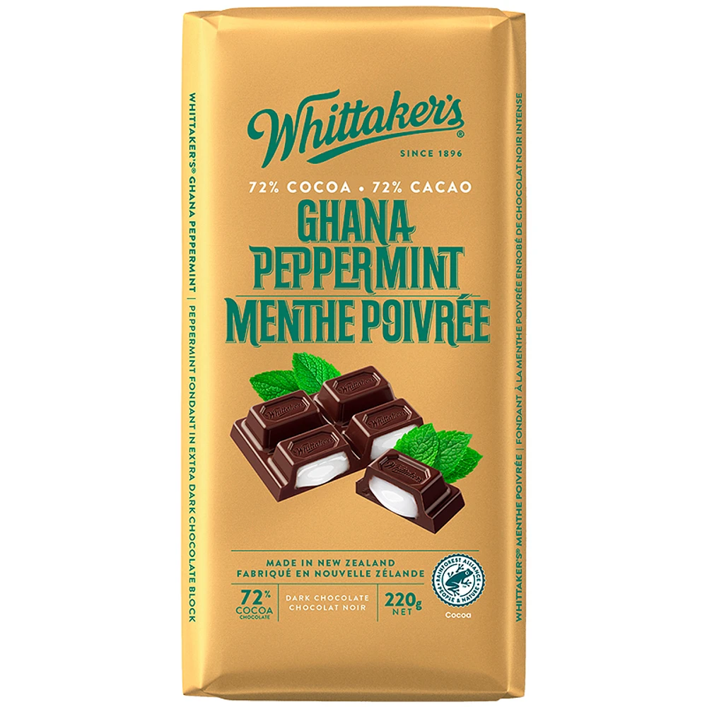 Whittakers Chocolate Whittaker's Dark Chocolate - Ghana Peppermint ...