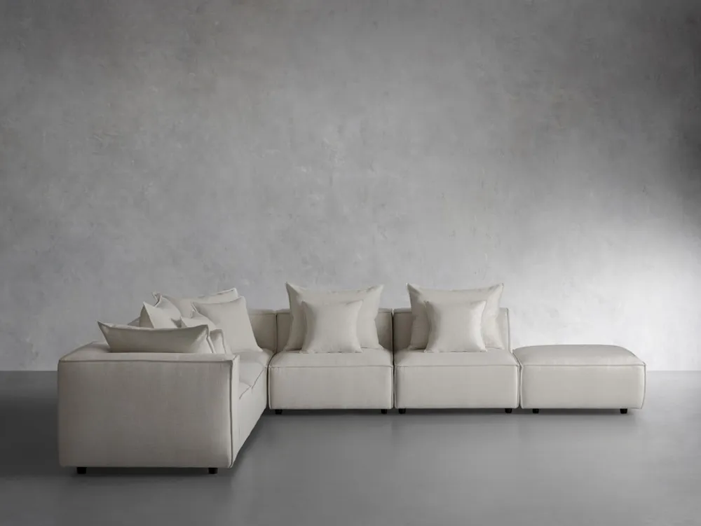 Arhaus Coburn Upholstered 124" Six Piece Left Arm Sectional with