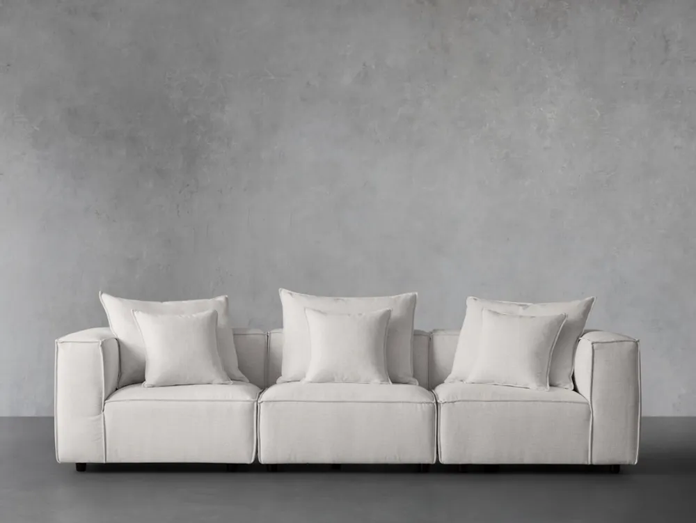 Arhaus Coburn Upholstered 124" Three Piece Modular Sofa in Nomad Snow