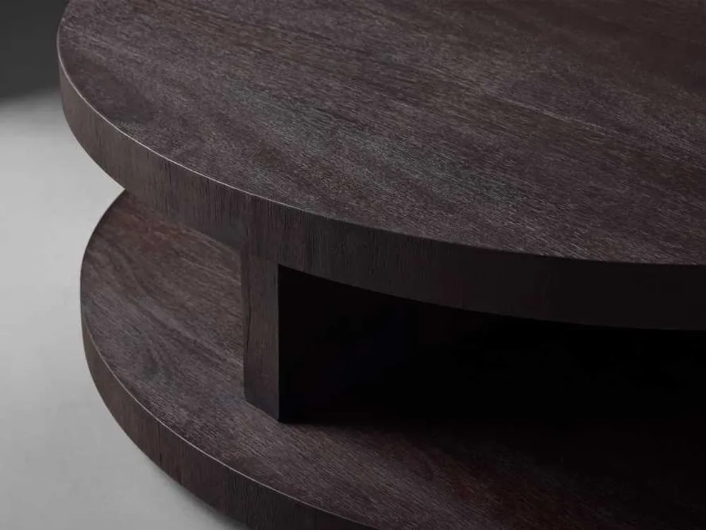 Arhaus Leandro 46"D Round Coffee Table in Ebony The Summit at Fritz Farm