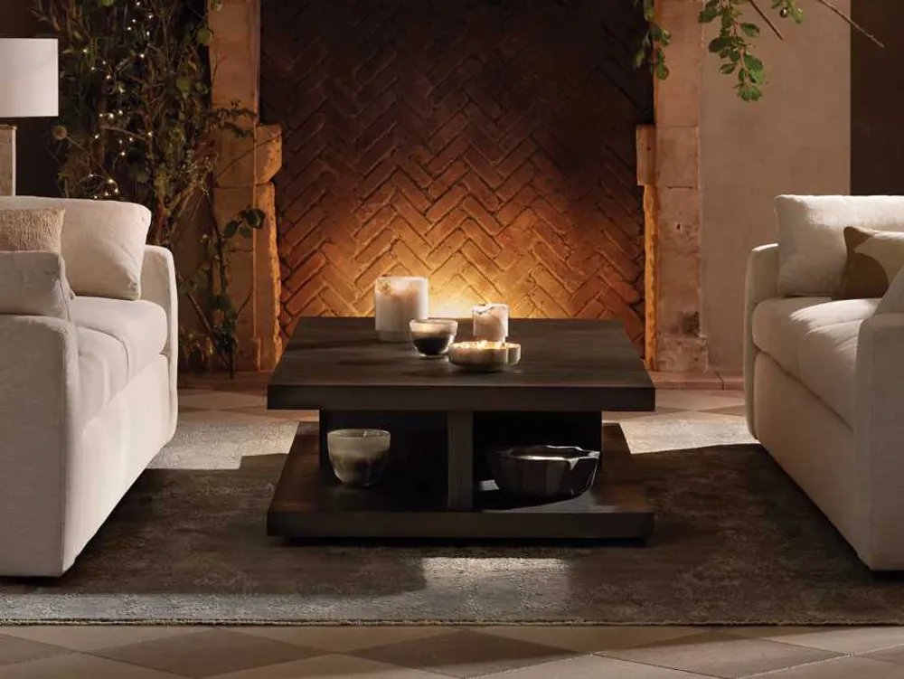 Arhaus Leandro 74"W Rectangle Coffee Table in Ebony The Summit at