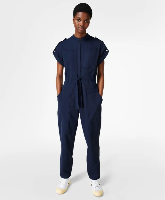 Navy blue utility sales jumpsuit