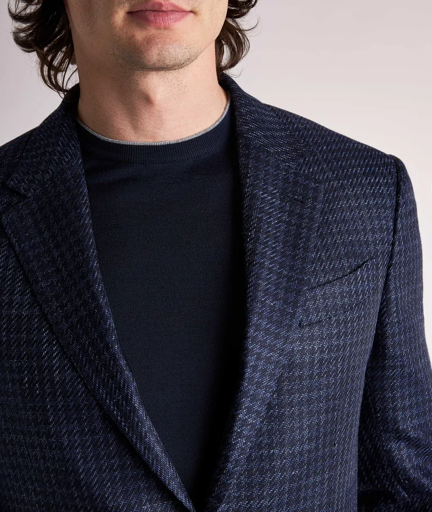 Zegna Milano Easy Light Wool, Silk, and Linen Sports Jacket