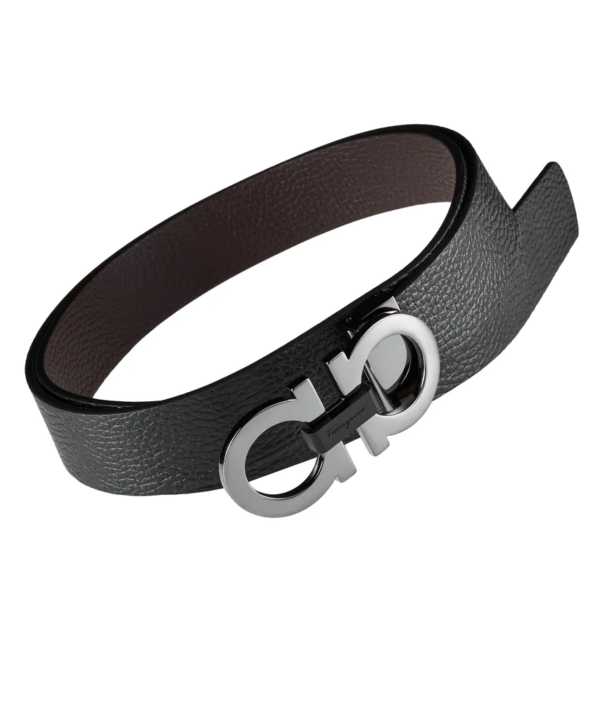 Ferragamo Double Gancini Reversible Leather Belt Square One