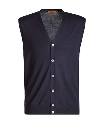 Harold Wool Silk Knitted Vest | Square One