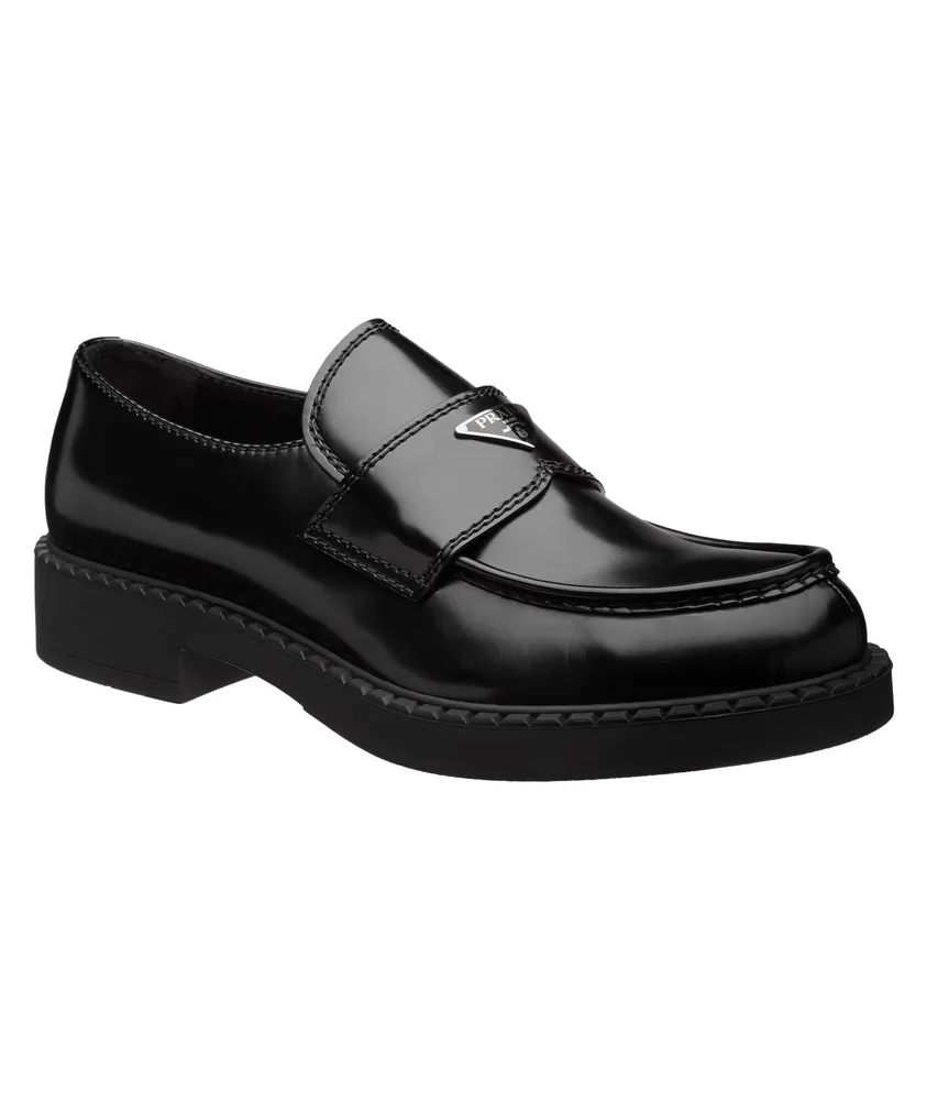 Prada sale logo loafers