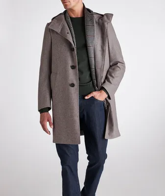 Canali Wool Double Faced Hooded Coat | Yorkdale Mall