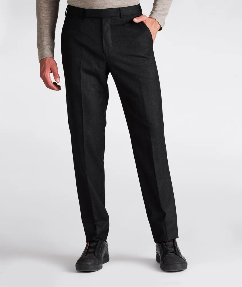 ZEGNA Sartorial Stretch-Wool Flannel Dress Pants | Square One