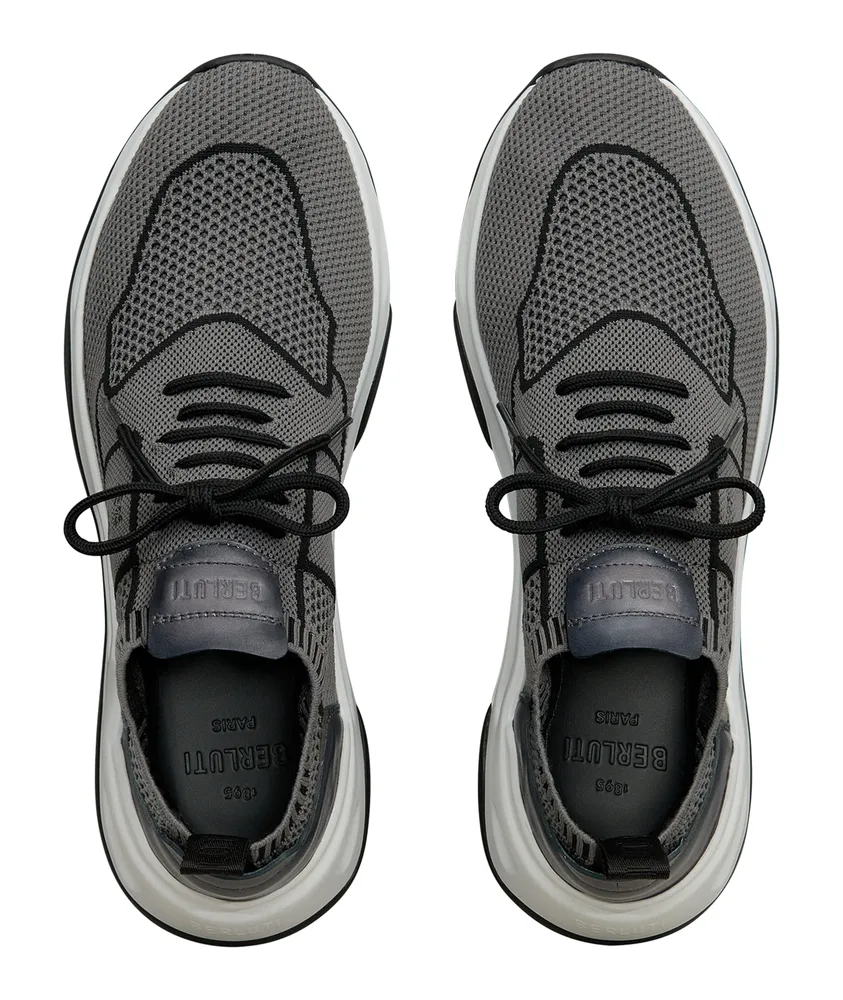 Berluti Shadow Knit And Leather Sneaker | Square One