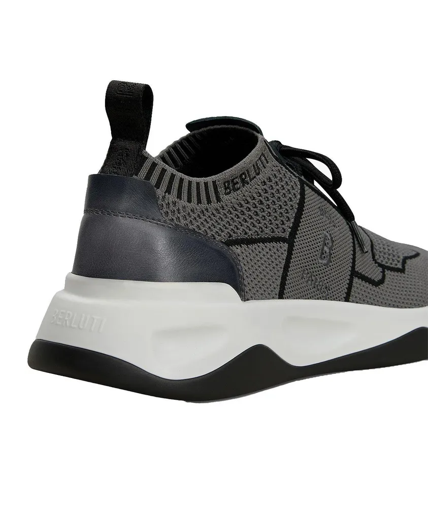 Berluti Shadow Knit And Leather Sneaker | Square One