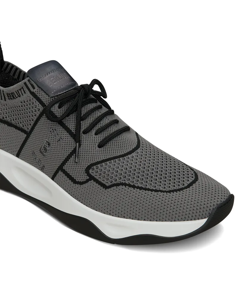 Berluti Shadow Knit And Leather Sneaker | Square One