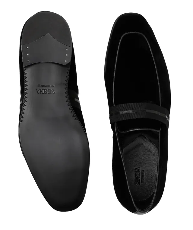 Zegna Lido Slip-On Velvet Loafers | Square One