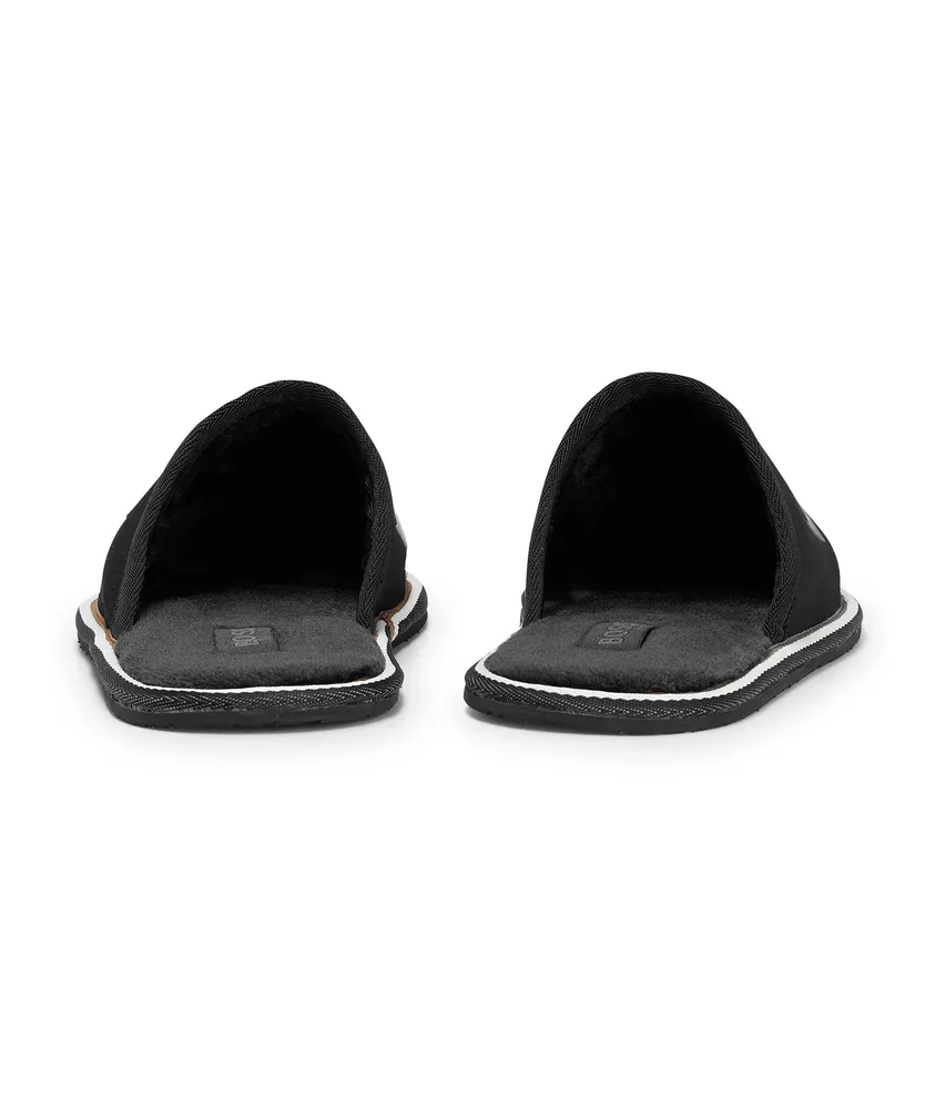 BOSS Stripe Detail Monogram Logo Slippers Square One