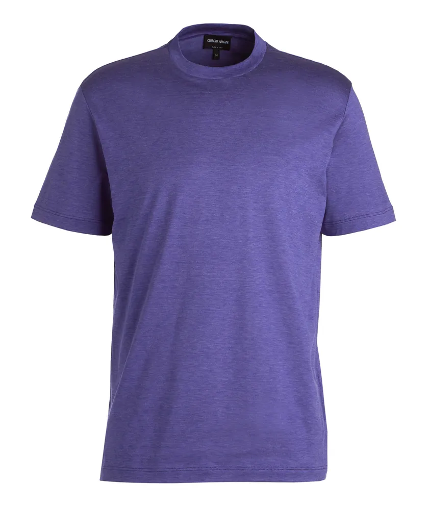 Giorgio Armani Heathered Jersey-Cotton Silk T-Shirt | Yorkdale Mall