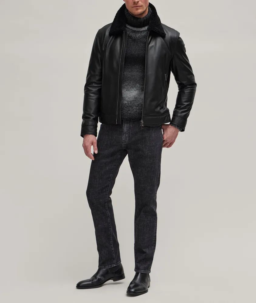 JOOP! Two-Way Zip Leather Shearling Jacket | Square One