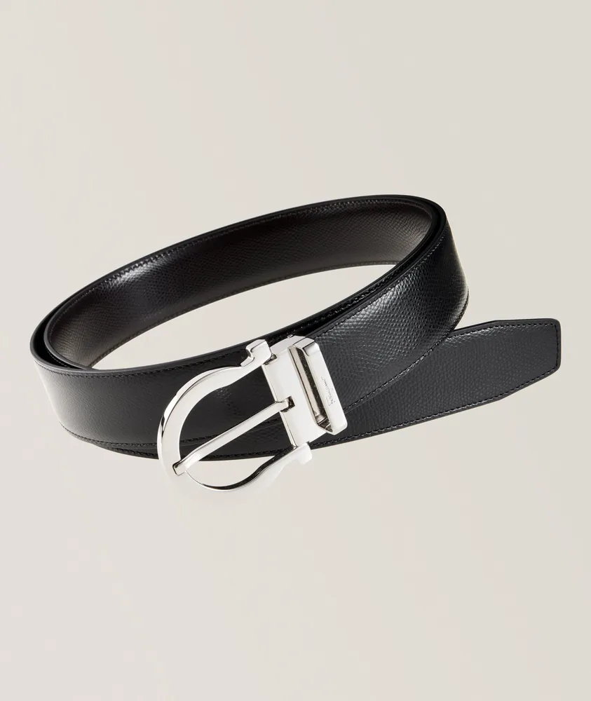 Double gancini hotsell reversible leather belt