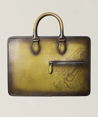 Berluti E'Mio Scritto Leather Briefcase | Square One