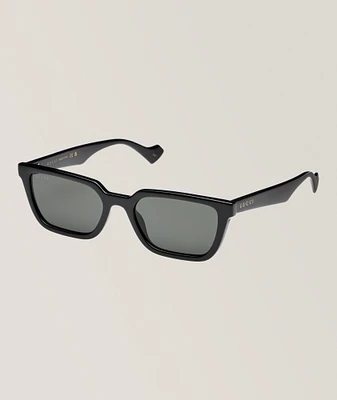 美品 GUCCI sunglasses unisex Black ribbon Rectangular frame sunglasses in black | GUCCI® US