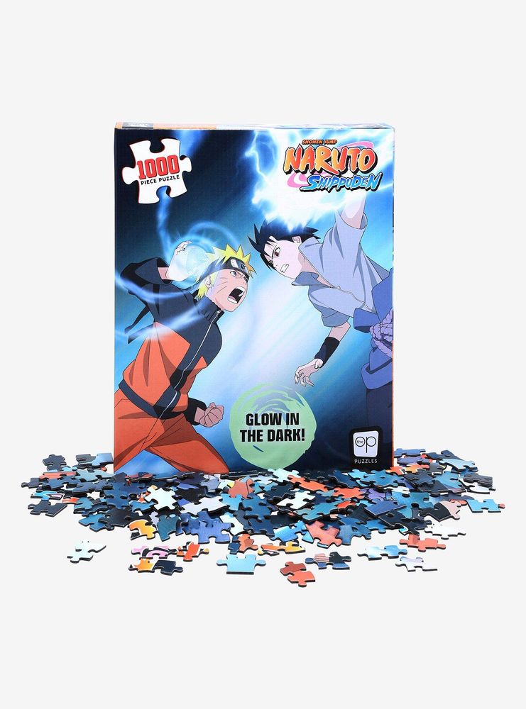 Boxlunch Naruto Shippuden Naruto & Sasuke GlowintheDark 1000Piece Puzzle BoxLunch