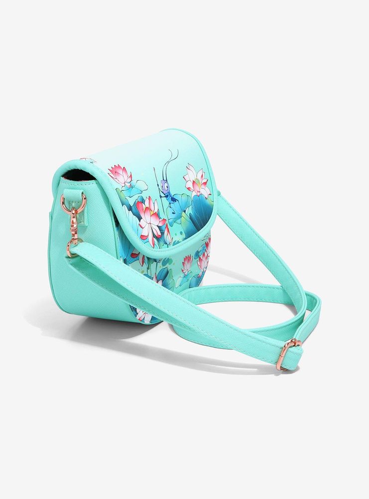 Boxlunch Loungefly Disney Mulan CriKee & Mulan Lotus Crossbody Bag