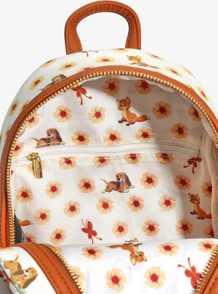 Boxlunch Loungefly Disney The Fox and the Hound Floral Allover Print Mini Backpack BoxLunch