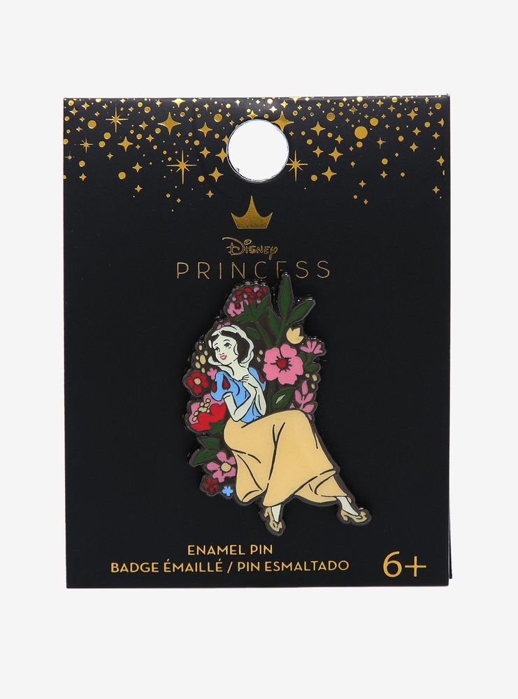 Boxlunch Loungefly Disney Princess Snow White Seated Floral Enamel Pin 