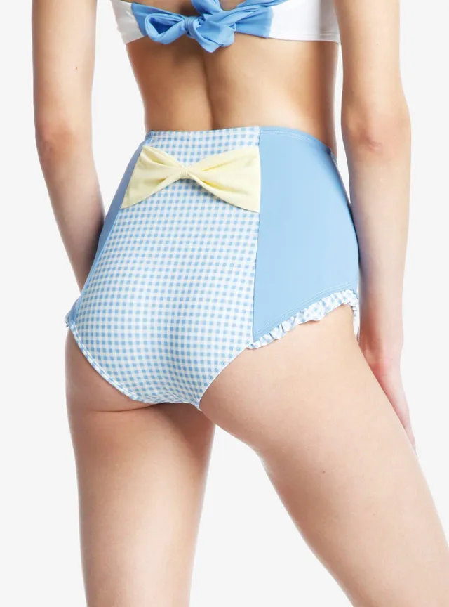 Hot Topic Cinnamoroll Blue Gingham High Waisted Swim Bottoms