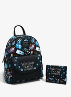 Loungefly Disney popular The Haunted Mansion Foolish Mortals Mini Backpack & Wallet NWT