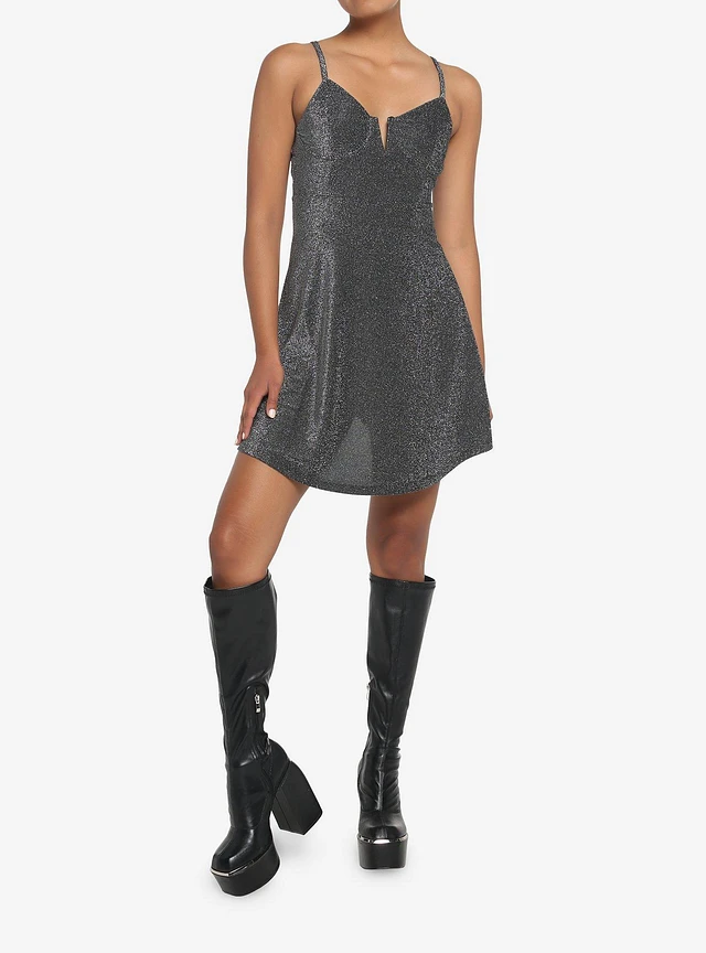 Aéropostale Floral Notch-Neck V-Wire Bustier Dress