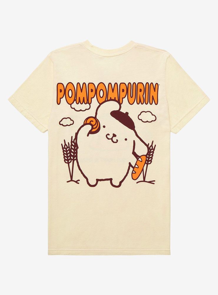 Boxlunch Sanrio Pompompurin Baguette Tonal Woman's T-Shirt - BoxLunch ...