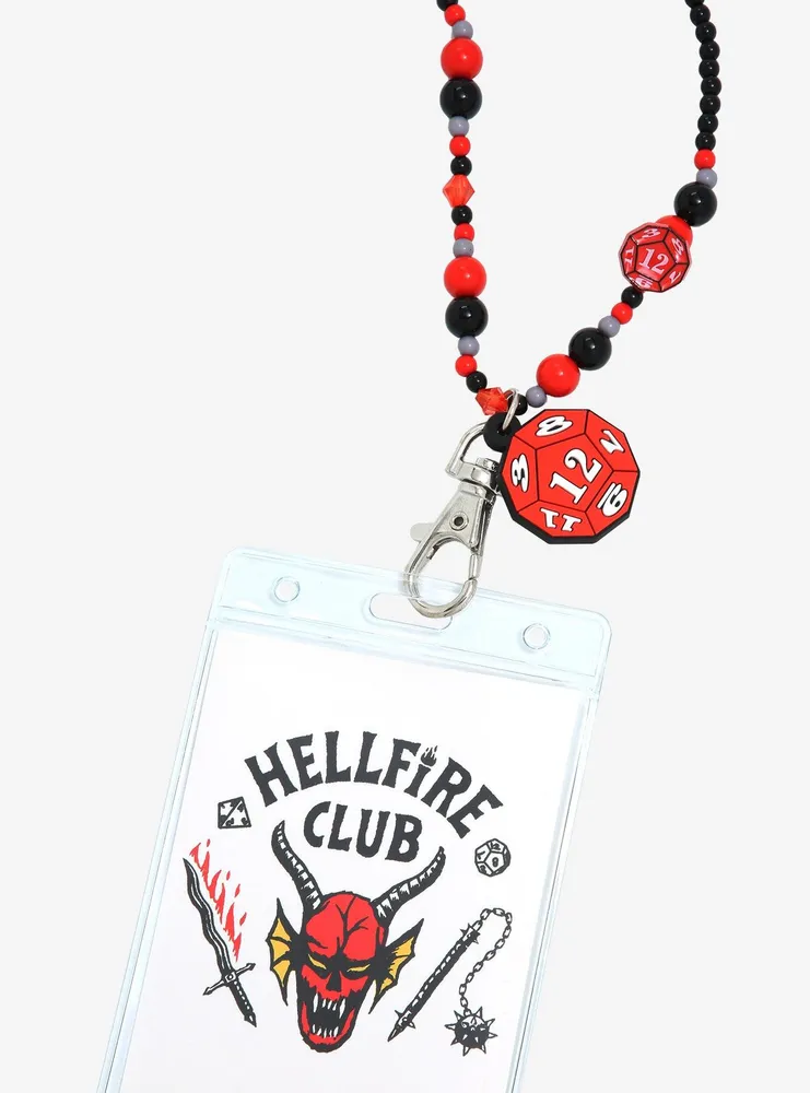 Boxlunch Stranger Things Hellfire Club Beaded Lanyard BoxLunch