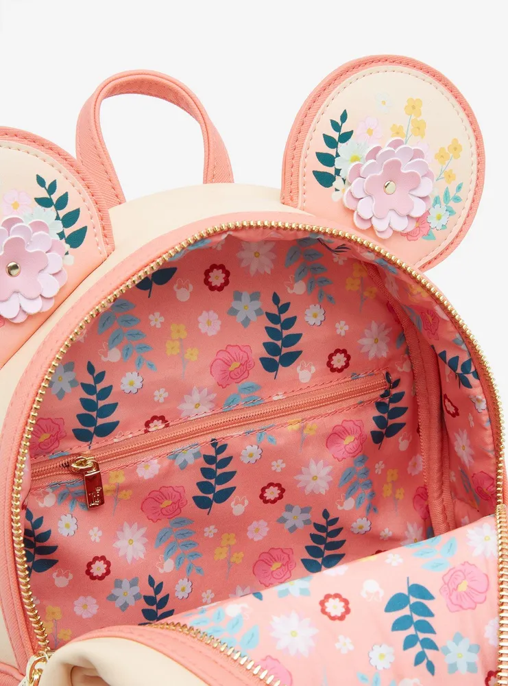 Boxlunch Loungefly Disney Minnie Mouse Floral Ears Mini Backpack