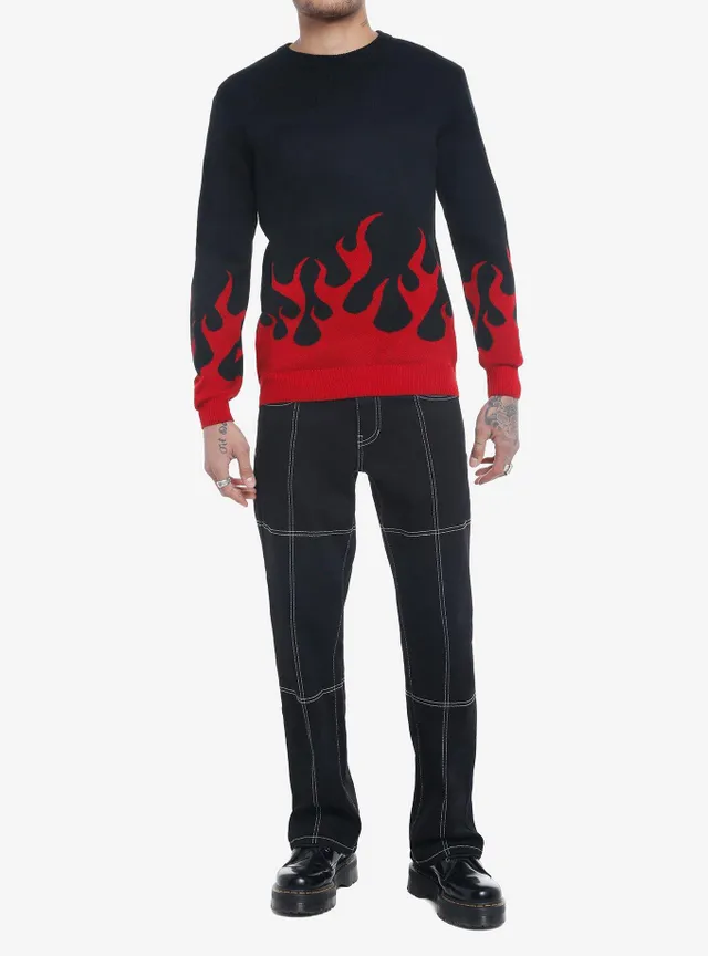 Black and best sale red flame sweater