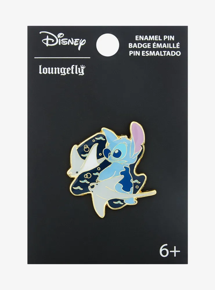 Boxlunch Loungefly Disney Lilo And Stitch Manta Rays And Stitch Enamel Pin Boxlunch Exclusive 6708