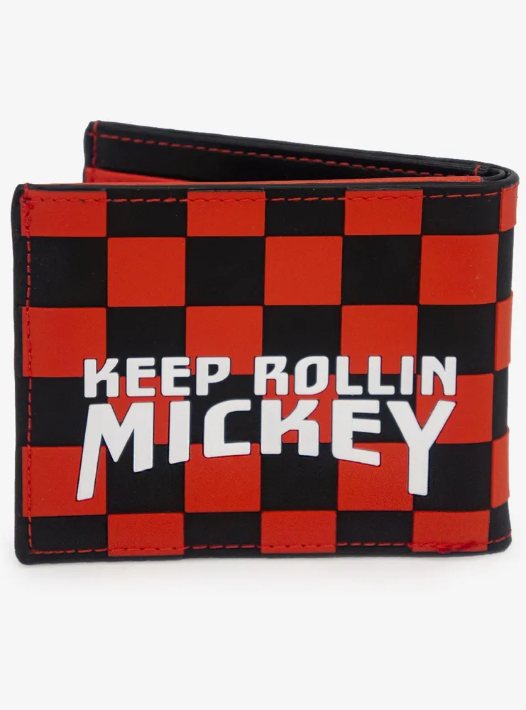 Boxlunch Disney Mickey Mouse Checkered Keep Rollin' Bifold Wallet