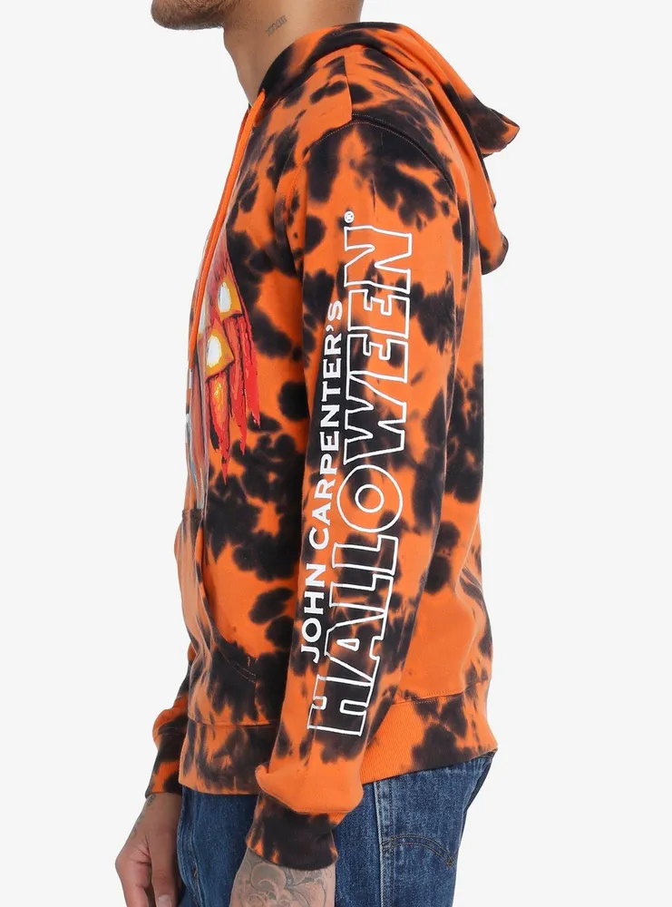 Orange and black tie dye outlet hoodie