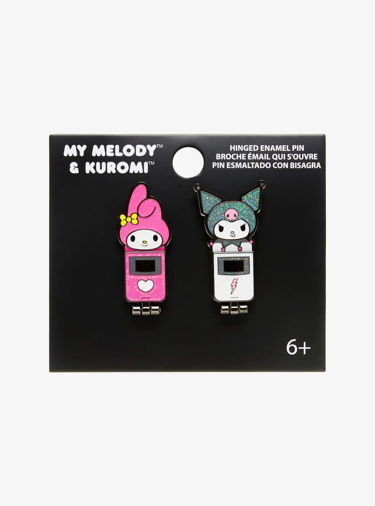 Hot Topic Loungefly My Melody & Kuromi Glitter Phones Enamel Pin Set ...