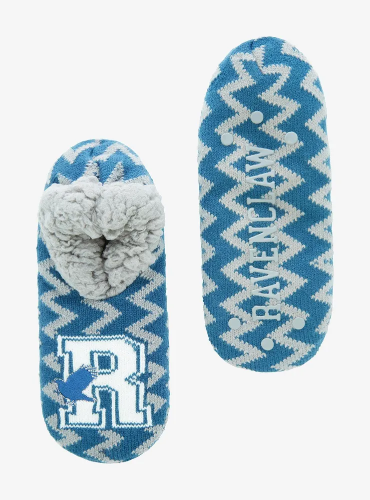 Boxlunch Harry Potter Ravenclaw Zig Zag Patterned Slipper Socks ...