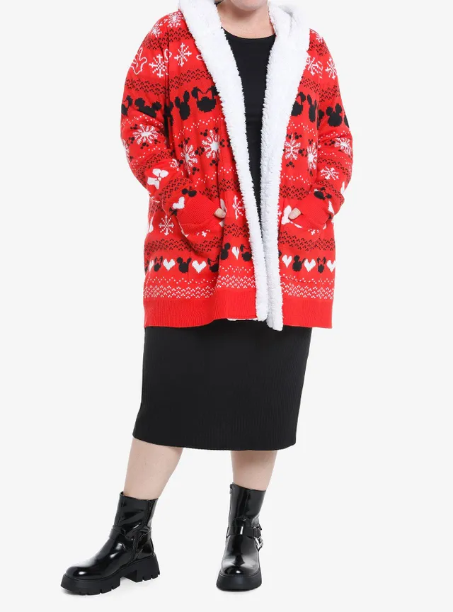 Hot Topic Disney Mickey Mouse Minnie Fair Isle Sherpa Girls Open