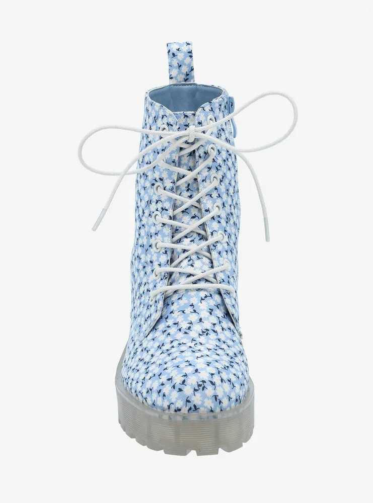 Baby blue combat outlet boots