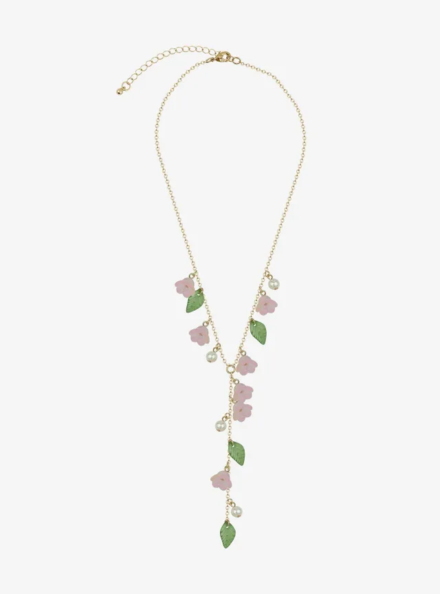 Hot Topic Thorn & Fable Pink Flower Lariat Necklace | CoolSprings 