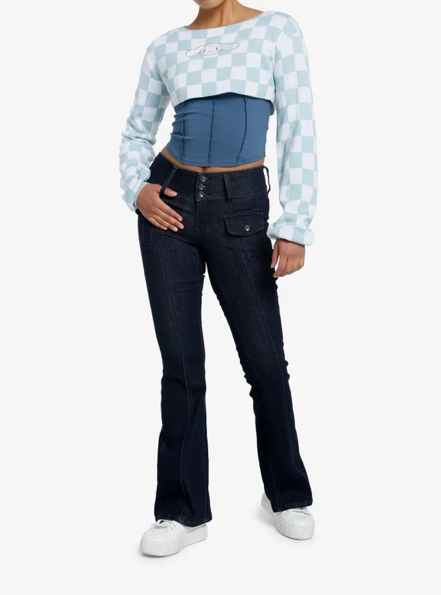 Hot Topic Cinnamoroll Checkered Knit Bolero Girls Crop Top