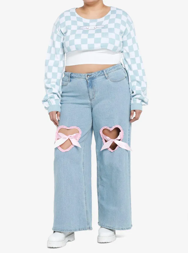 Hot Topic Cinnamoroll Checkered Knit Bolero Girls Crop Top Plus