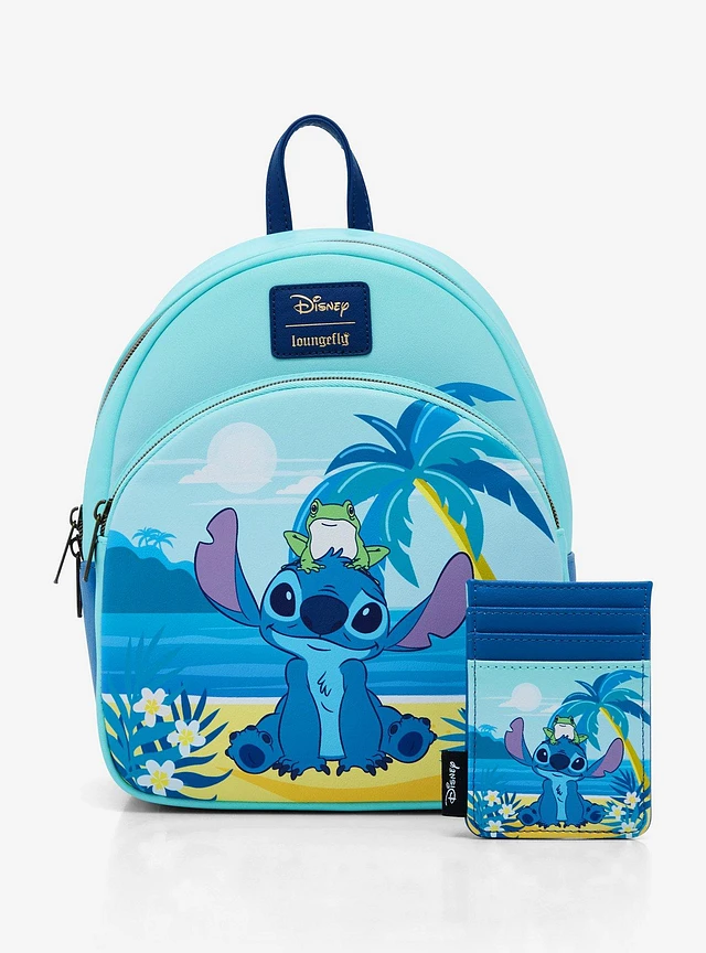 Stitch cheapest with Frog Loungefly Backpack and Cardholder