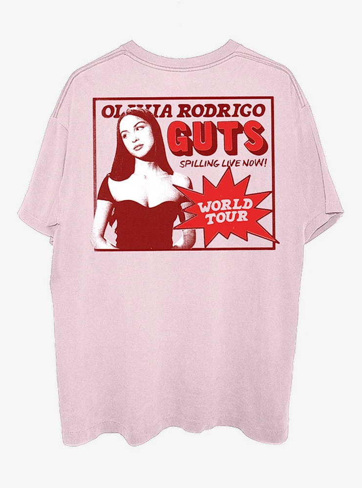 Hot Topic Olivia Rodrigo Guts Tour Pink T-Shirt | Mall of