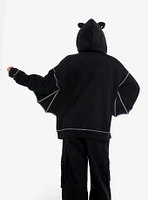 Skelanimals Diego the Bat ‘I popular Still Bite’ Stripe Split Hoodie Hooded Sweater Jack